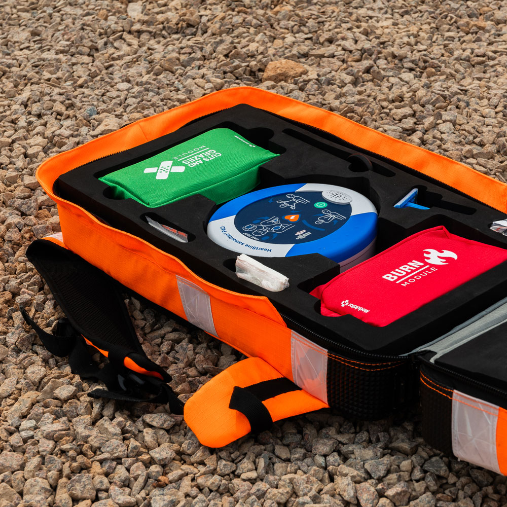 safety equipment in a hi vis bag